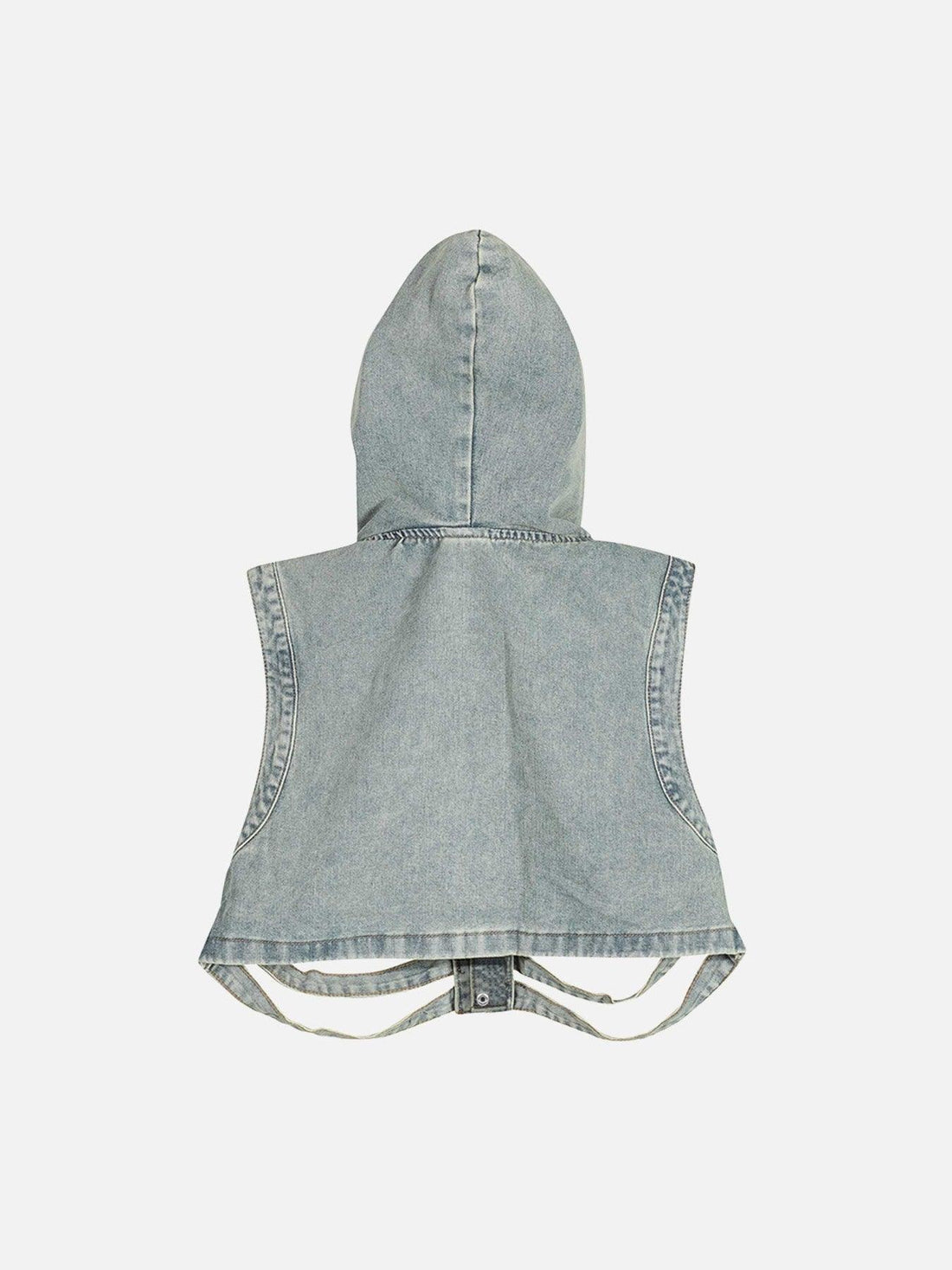 Makersluxe® - Dark Skeleton Hooded Denim Vest - 1637