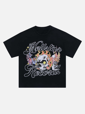 Makersluxe® - Demon Skull Print T-Shirt