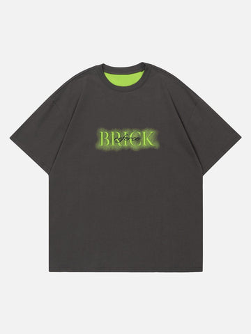 Makersluxe® - Distressed Letter Embroidery Tee