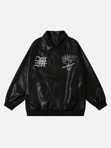 Makersluxe® - Embroidered Monogrammed Leather Jacket