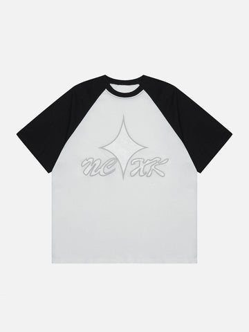 Makersluxe® - Embroidery Patchwork Sleeve Tee