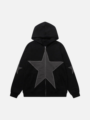 Makersluxe® - Five-pointed Zipper Hoodie