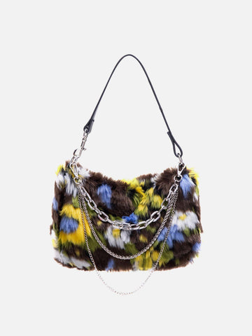 Makersluxe® - Fleece Flower Chain Baguette Bag