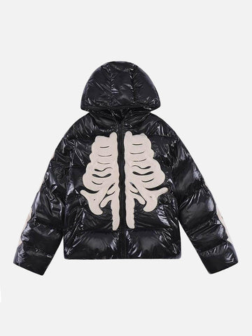 Makersluxe® - Flocked Embroidered Skeleton Cotton Jacket - 1977