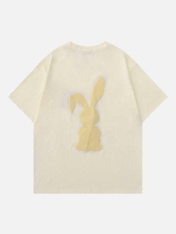 Makersluxe® - Flocked Rabbit Print Tee