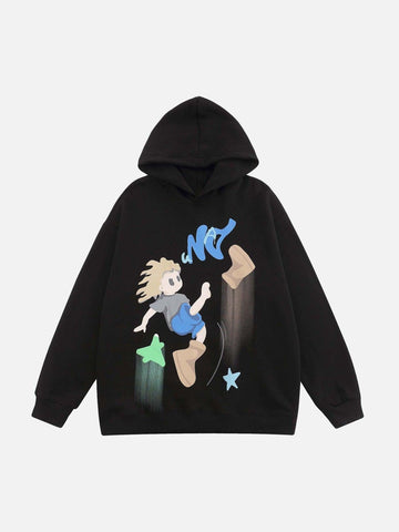 Makersluxe® - Fun Cartoon Character Print Hoodie