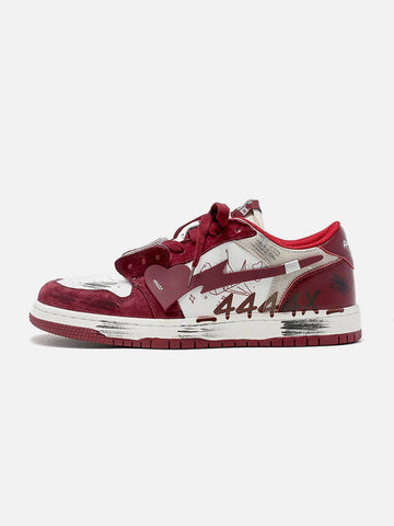 Makersluxe® - Graffiti Distressed Heart Skate Shoes