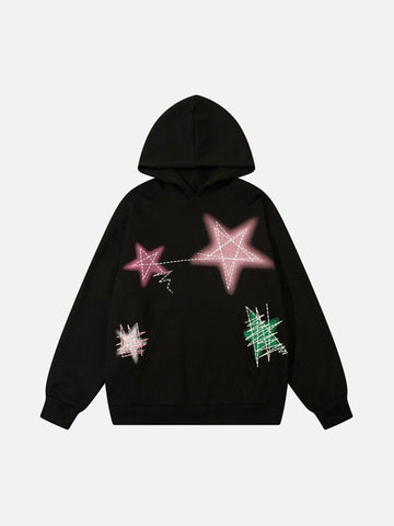 Makersluxe® - Graffiti Five-pointed Star Hoodie