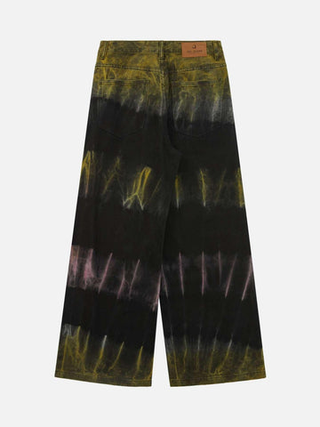 Makersluxe® - Graffiti Fun Tie-Dye Straight Jeans