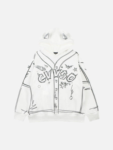 Makersluxe® - Hand-painted Graffiti Hoodie And Fleece Hoodie