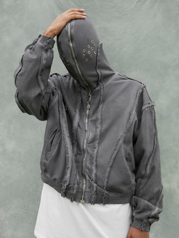 Makersluxe® - Heavyweight Batik Washed Distressed Hoodie
