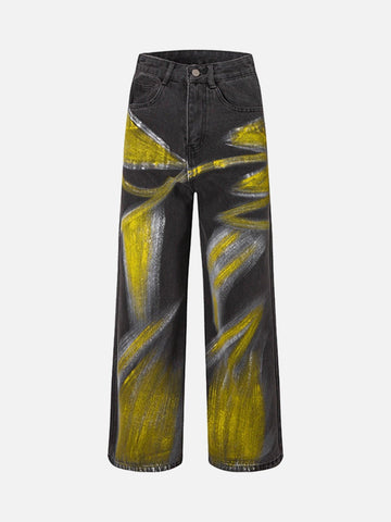 Makersluxe® - High Street Heavy Industry Graffiti Washed Jeans