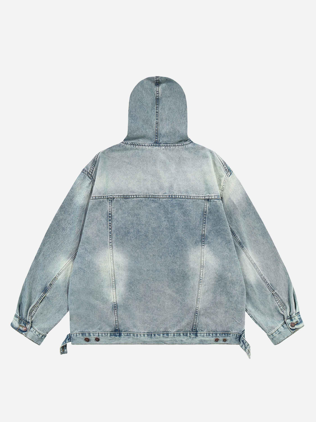 Makersluxe® - High Street Washed And Worn Denim Hoodie - 1464