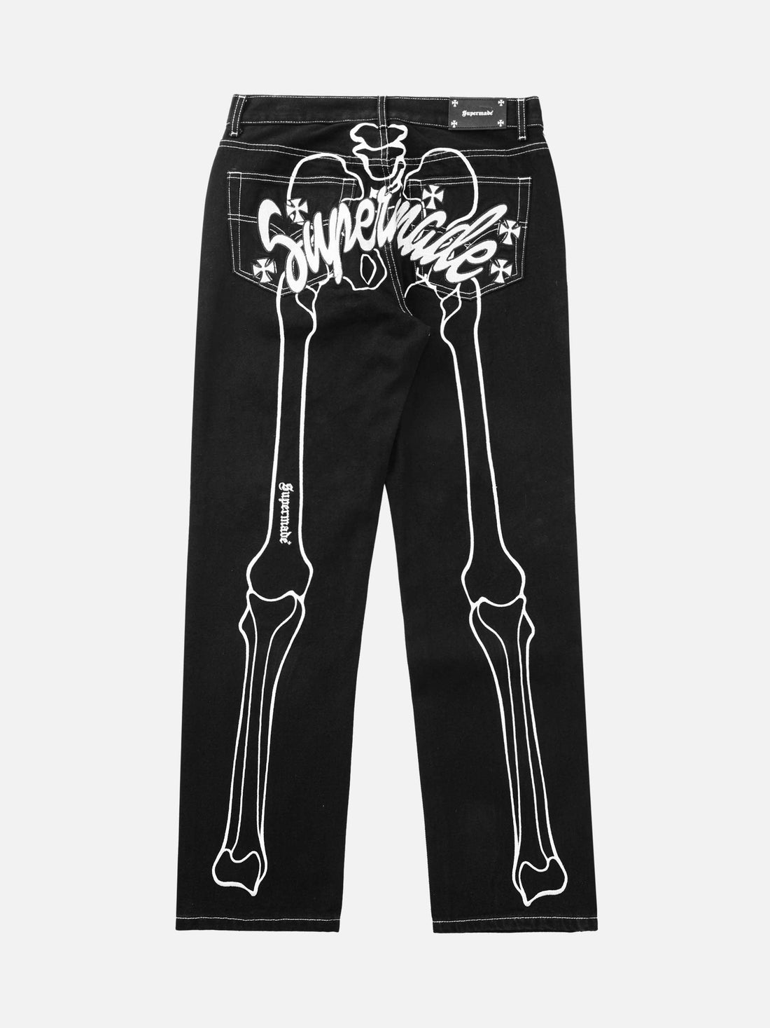 Makersluxe® - Hip Hop Bones Embroidered Jeans - 1859