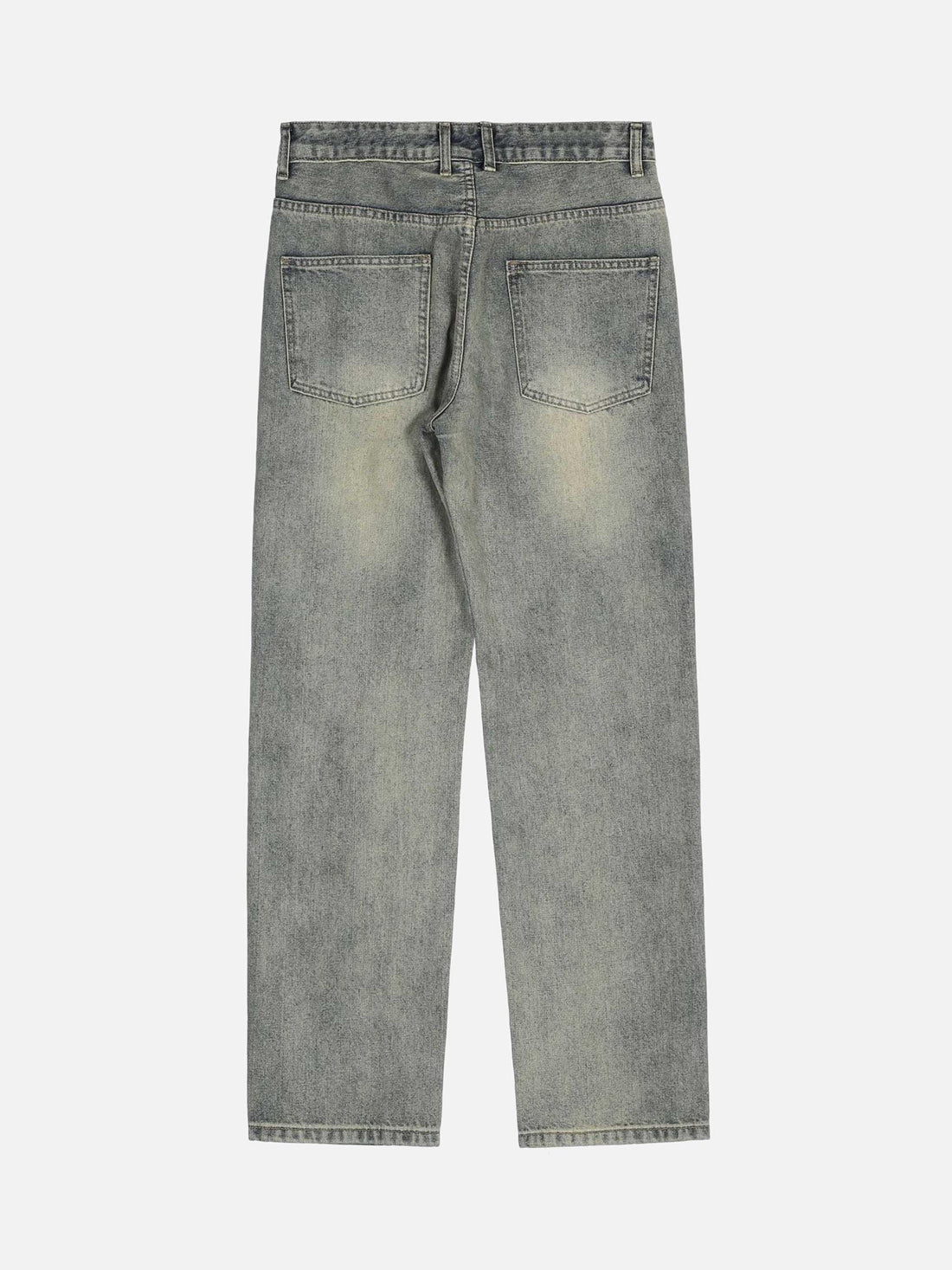 Makersluxe® - Hip Hop Retro Patch Print Powder Pulp Denim Pants
