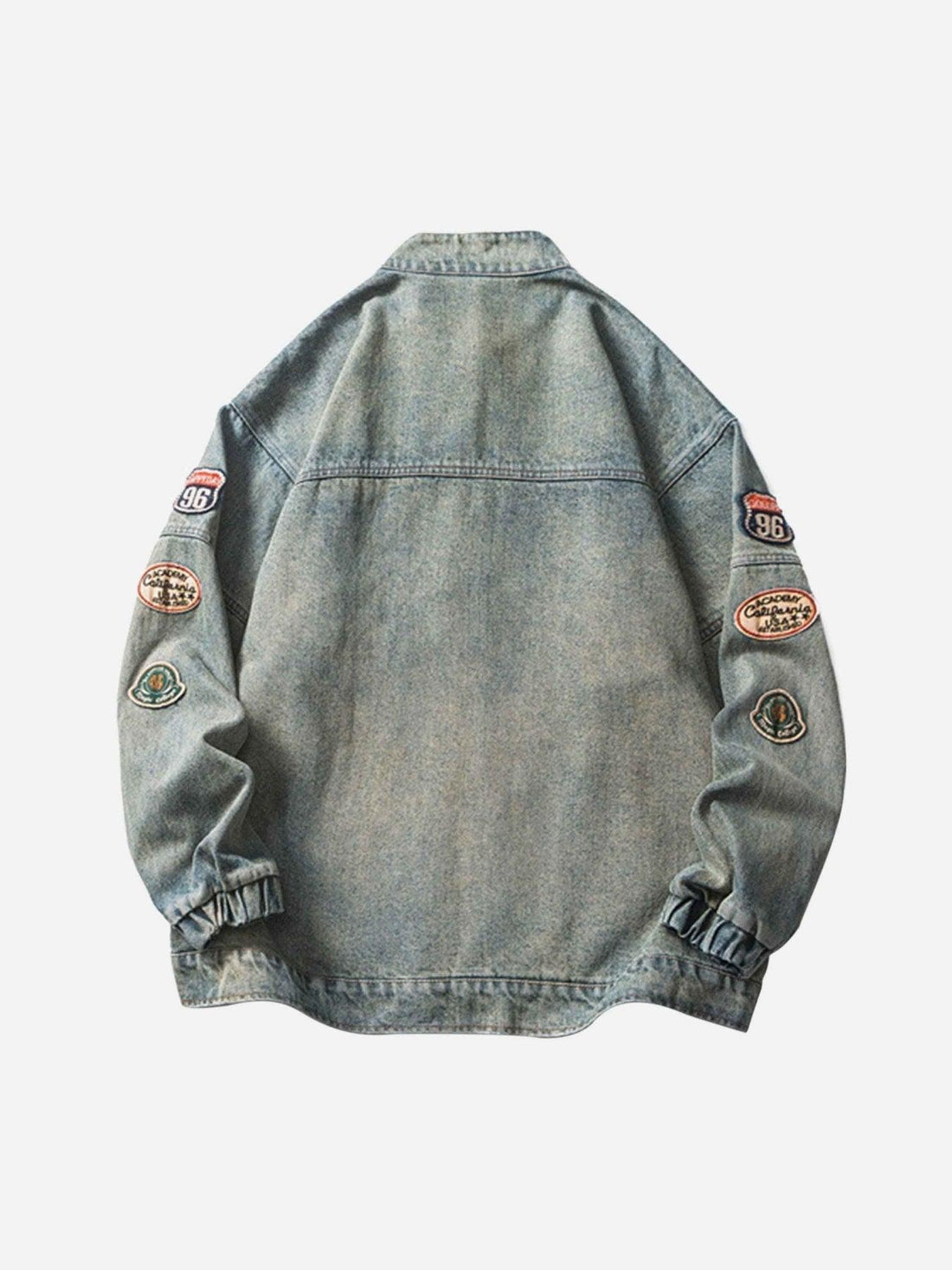 Makersluxe® - Hip-hop Badge Embroidered Do-over Denim Jacket - 1911