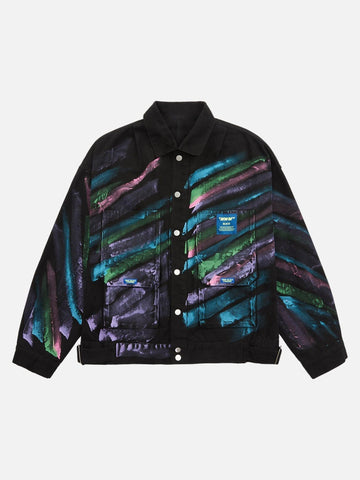 Makersluxe® - Hip-hop Hand-painted Graffiti Denim Jacket