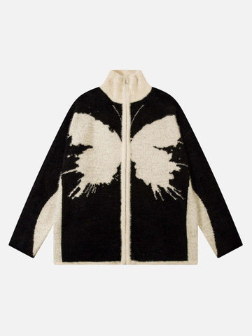 Makersluxe® - Hip-hop Patchwork Contrast Butterfly Sweater - 1834