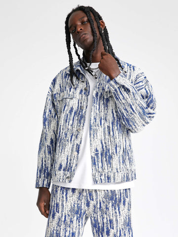 Makersluxe® - Jacquards Straight Trucker Jacket -1013