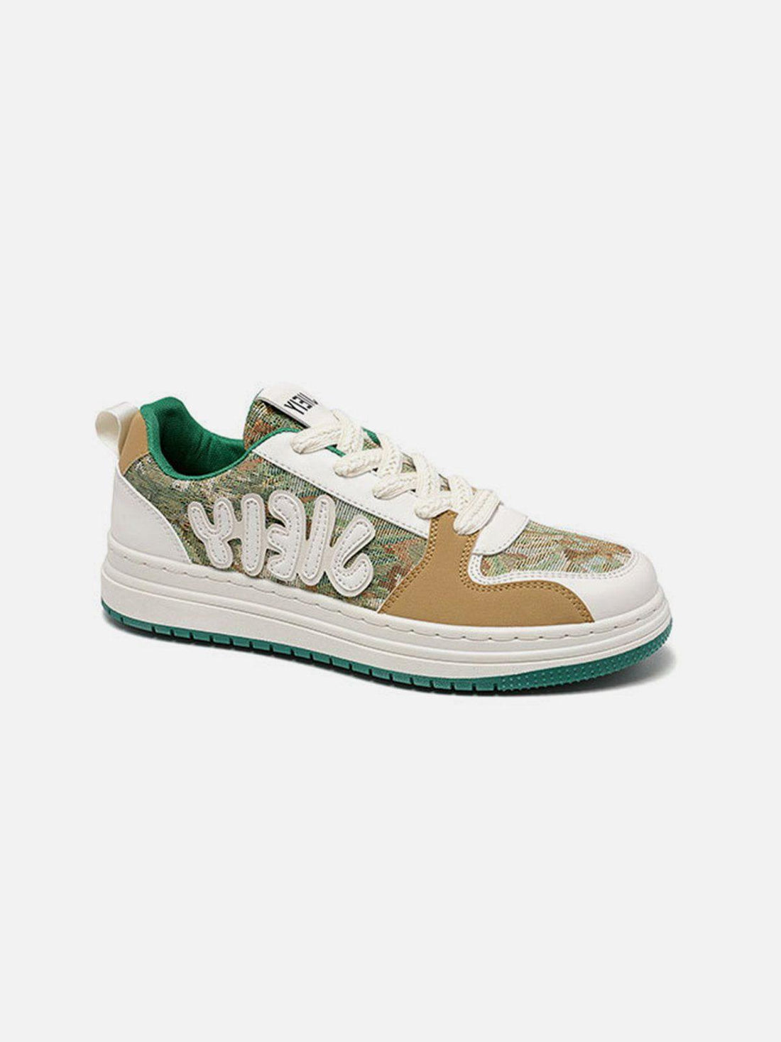 Makersluxe® - Letter Print Patchwork Skate Shoes