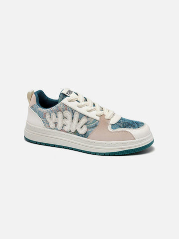 Makersluxe® - Letter Print Patchwork Skate Shoes