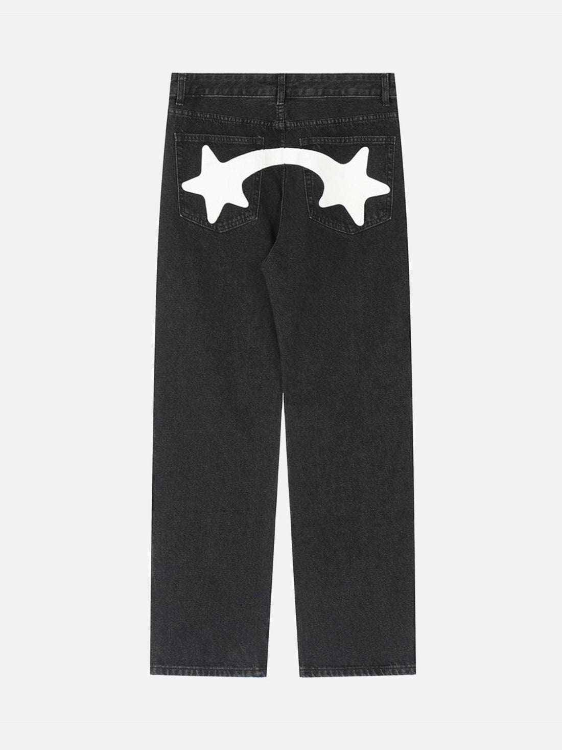 Makersluxe® - Lightning Pentagram Print Straight Jeans - 1922