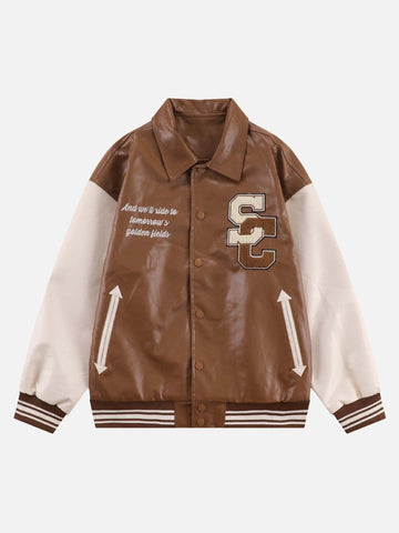 Makersluxe® - Loose PU Leather Jacket - 1888