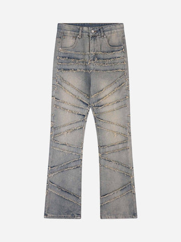 Makersluxe® - Loose Wide Leg Cat Whisker Jeans - 1809