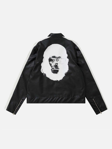 Makersluxe® - Monkey Monogrammed Leather Jacket - 1808
