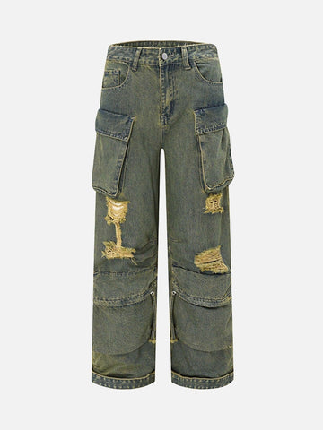 Makersluxe® - Multi-Pocket Workwear Loose Jeans - 1789