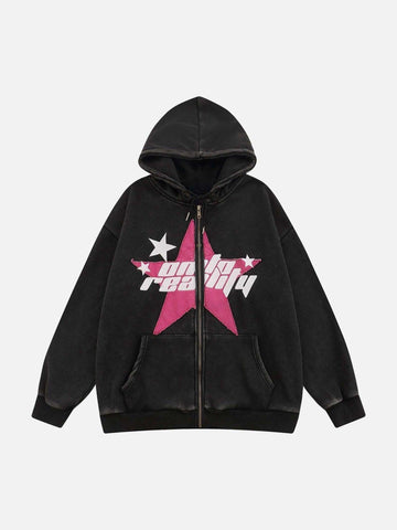 Makersluxe® - Retro Letter Print Hoodie