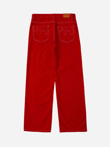Makersluxe® - Solid Color Casual Jeans -1224