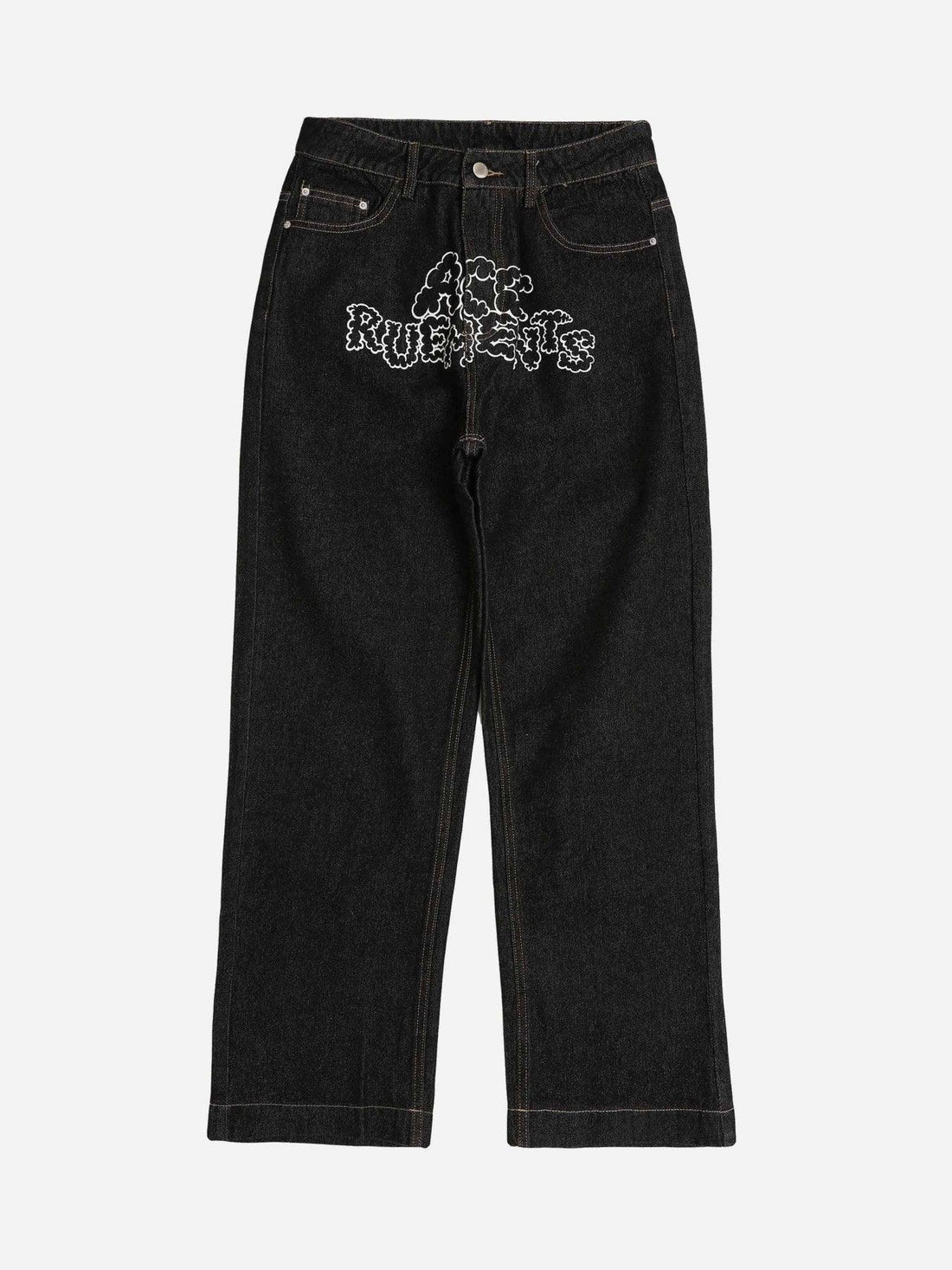 Makersluxe® - Star Letter Print Jeans - 1594