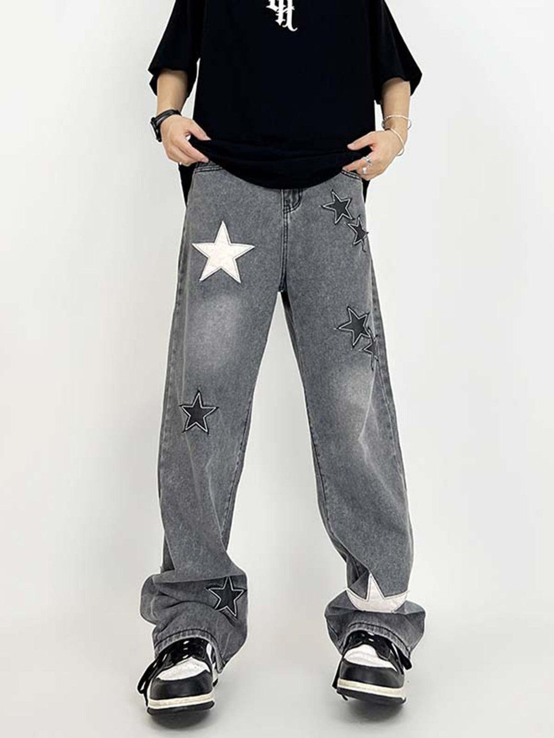 Makersluxe® - Star Patch Embroidery Jeans