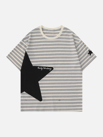 Makersluxe® - Star Patchwork Stripe Tee