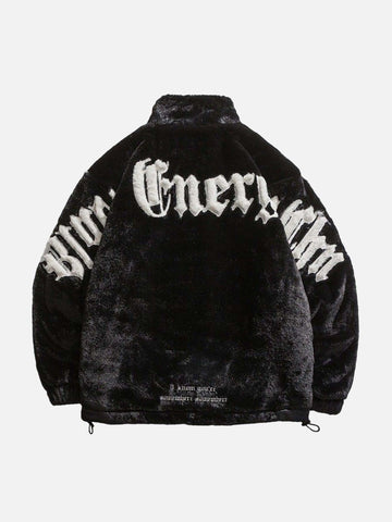 Makersluxe® - Street Letter Embroidered Plush Jacket - 1838