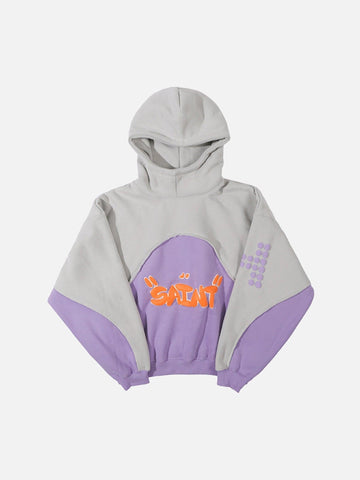 Makersluxe® - Three-dimensional Foam Patchwork Fleece Hoodie