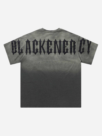 Makersluxe® - Tie-dye Gradient Letter Embroidery T-shirt - 1542