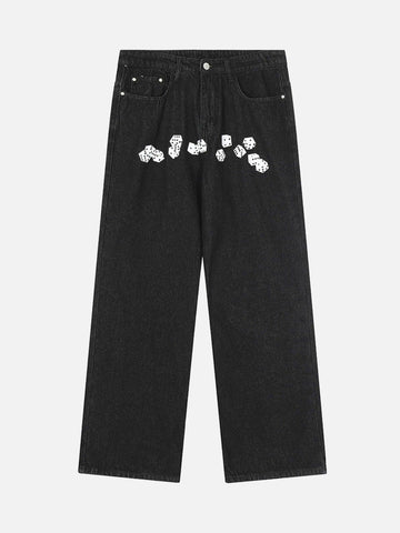 Makersluxe® - Vintage Dice Print Jeans