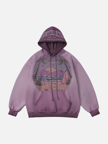 Makersluxe® - Vintage Gradient Hooded Loose Sweatshirt - 1842