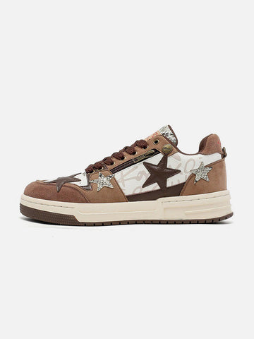 Makersluxe® - Vintage Star Patchwork Skate Shoes