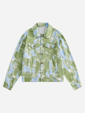 Makersluxe® - Vintage Tie-dye Denim Jacket