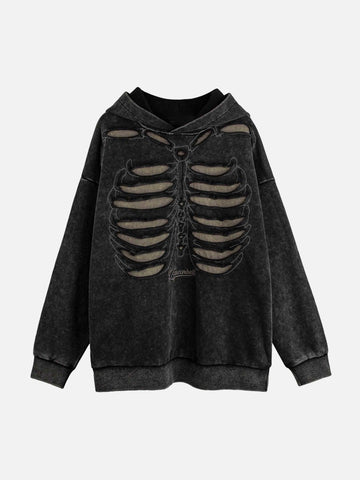 Makersluxe® - Washed And Aged Hooded Sweatshirt  - 1674