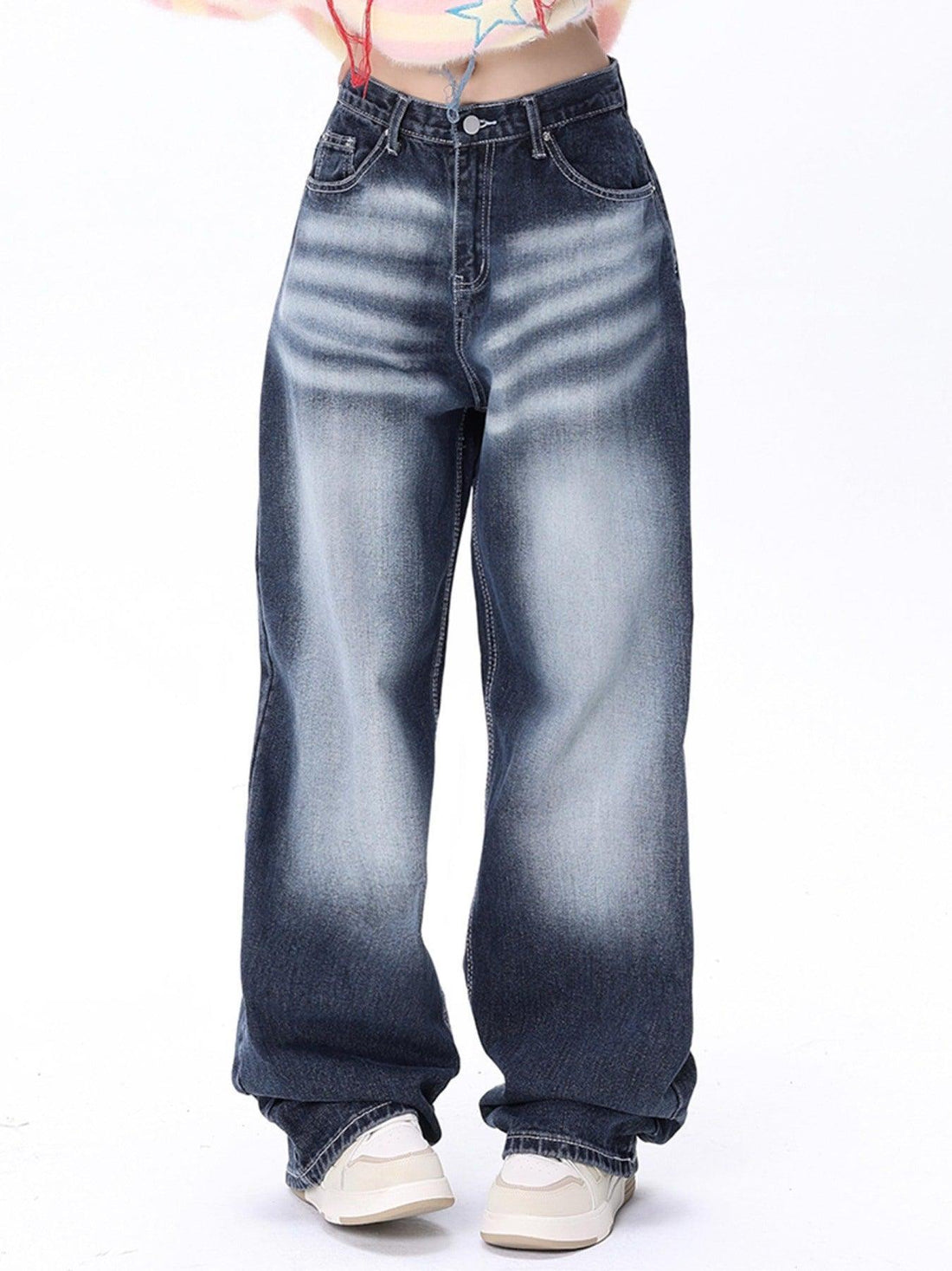 Makersluxe® - Washed And Creased Wide-leg Jeans - 1979