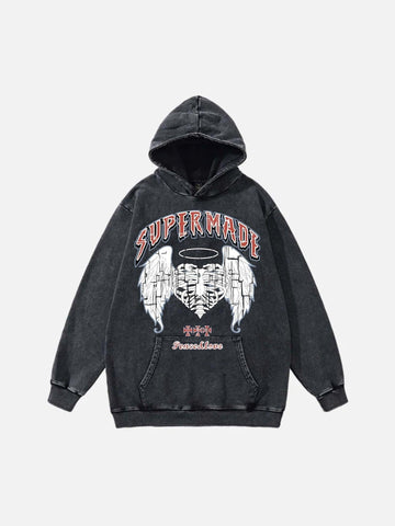 Makersluxe® - Washed Skull Wings Hoodie - 1780