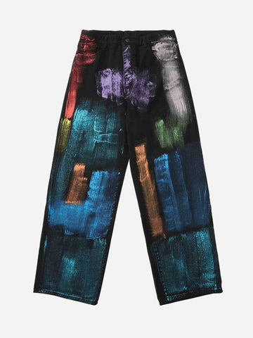 Makersluxe® - Watercolor Print Jeans - 1582