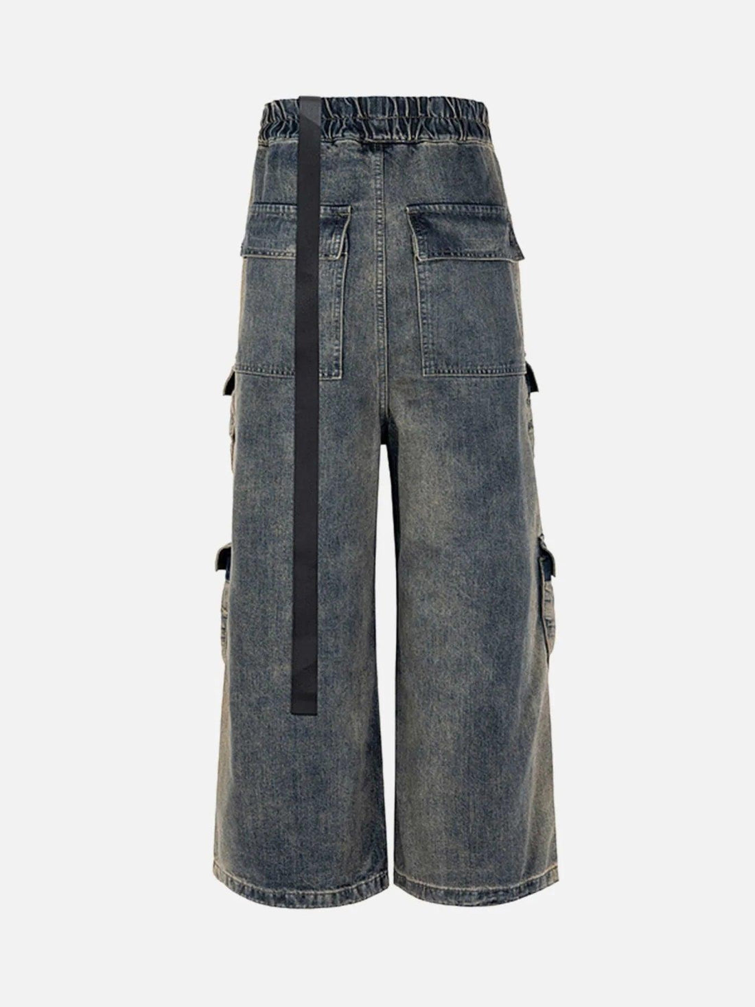 Makersluxe® - Wide Leg Multi-Pocket Straight Leg Loose Jeans - 1666