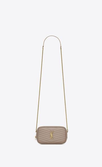 Saint Laurent Women Mini Lou Leather Shoulder Bag W/ Chain