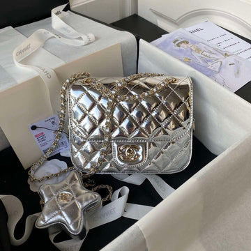 Makersluxe - Mini Flap Bag & Star Coin Purse Silver