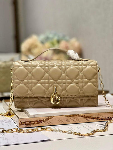 Makersluxe - Mini Miss Bag Latte Cannage Lambskin Apricot